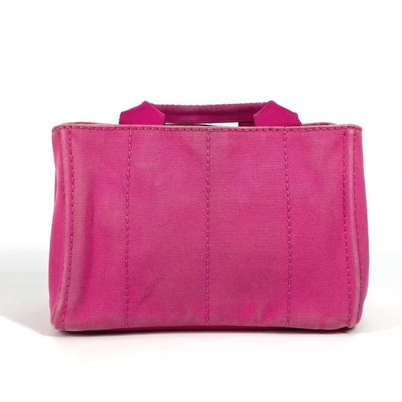 Prada Bag Canapa Pink Handbag Tote Canvas - Picture 1 of 9